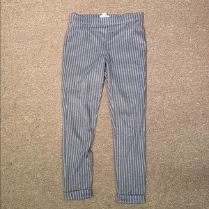 Grey and white striped pants